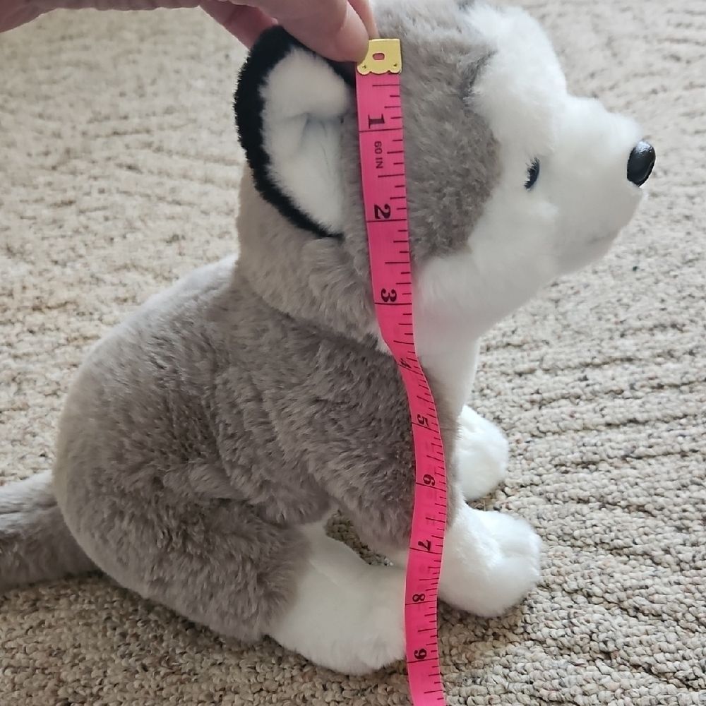 Hugs & Cuddles Husky Dog Plush Stuffed Animal Blue Eyes Gray White Soft Toy - Picture 11 of 11